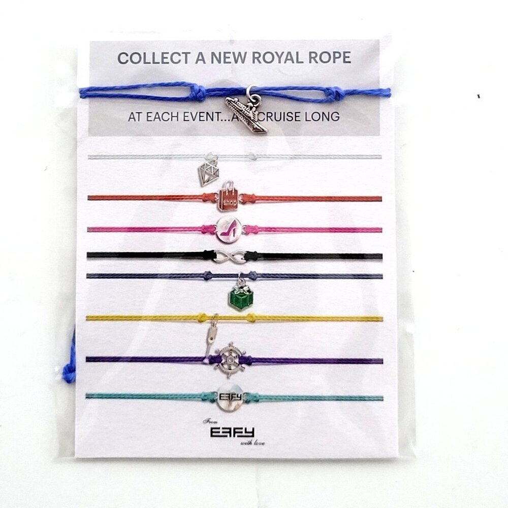 Effy Royal Caribbean Royal Rope Bracelet NEW Sealed Cruise Ship Charm Blue